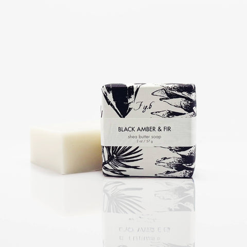 Black Amber & Fir | Petite Shea Butter Guest Soap