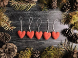 Felted Wool Mini Heart Ornament: Mountainbell Red