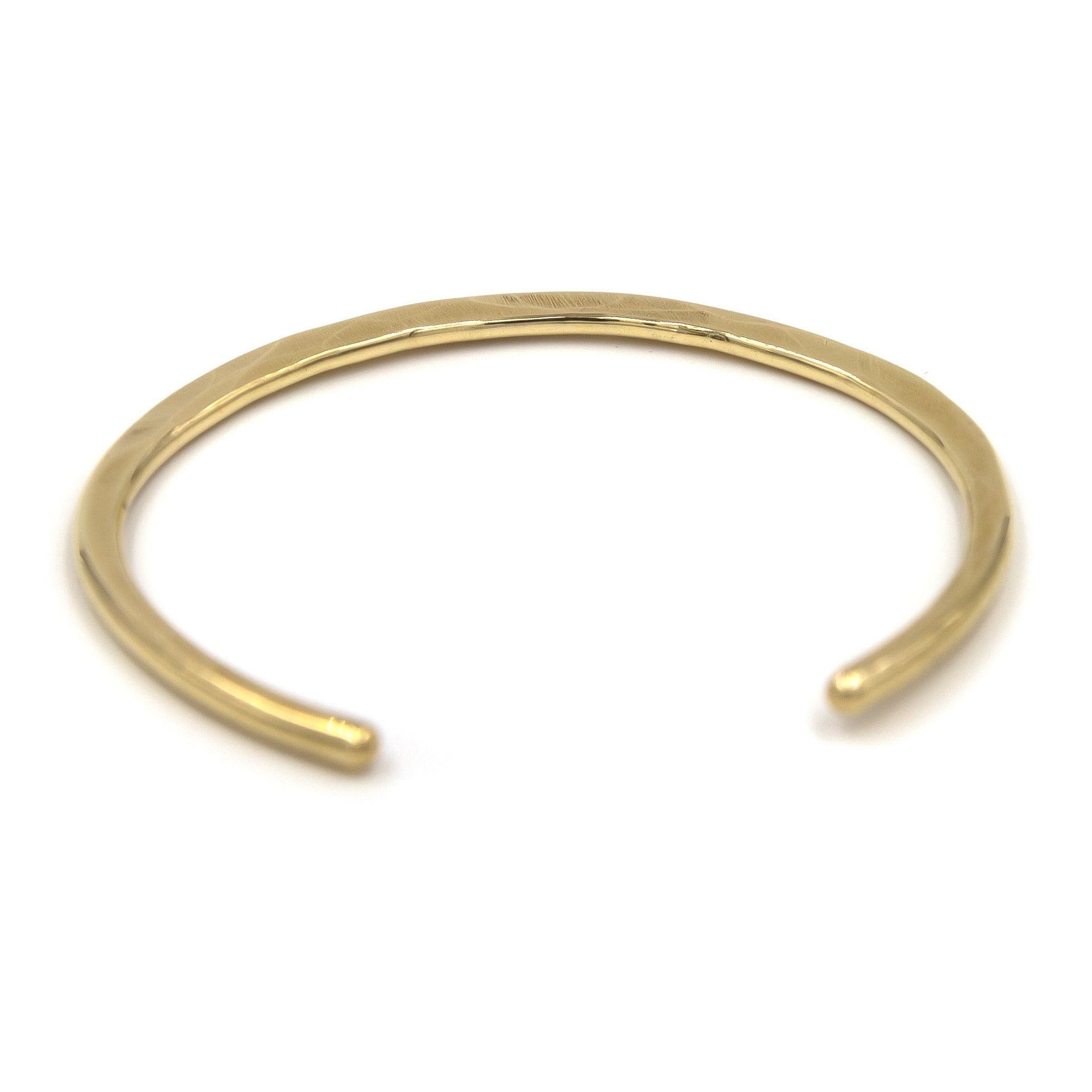 hammered thick gauge brass gold cuff bracelet