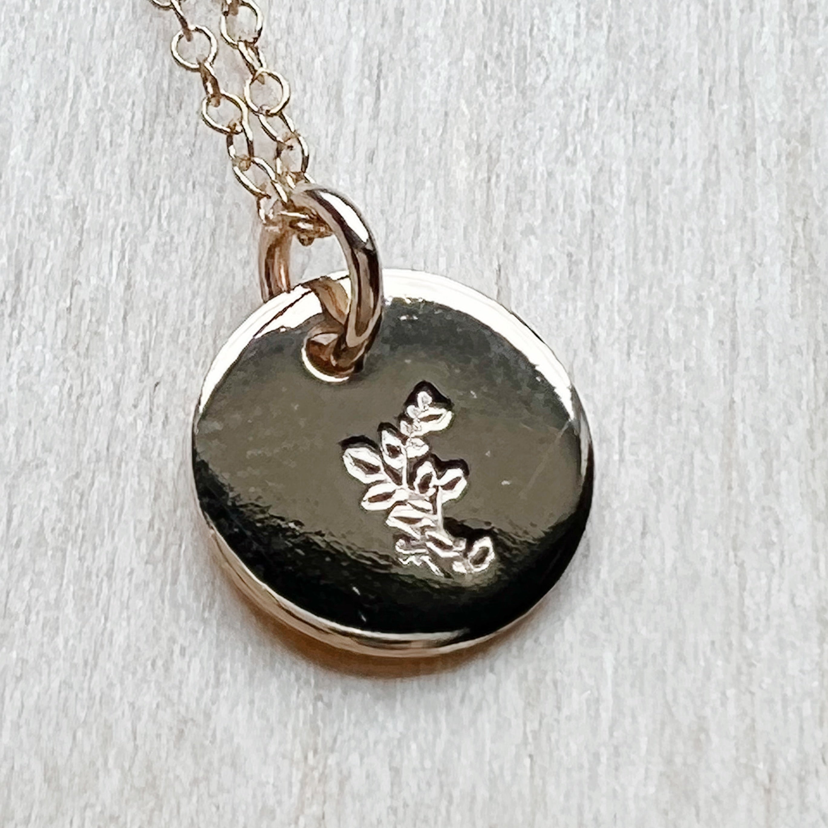 Solid Gold Birth Month Flower Necklaces