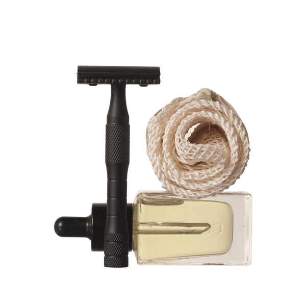 brass safety razor kit - BLACK