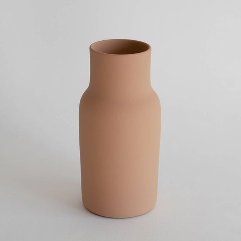 Ceramic Tall Wide Mouth Vase - Terracotta