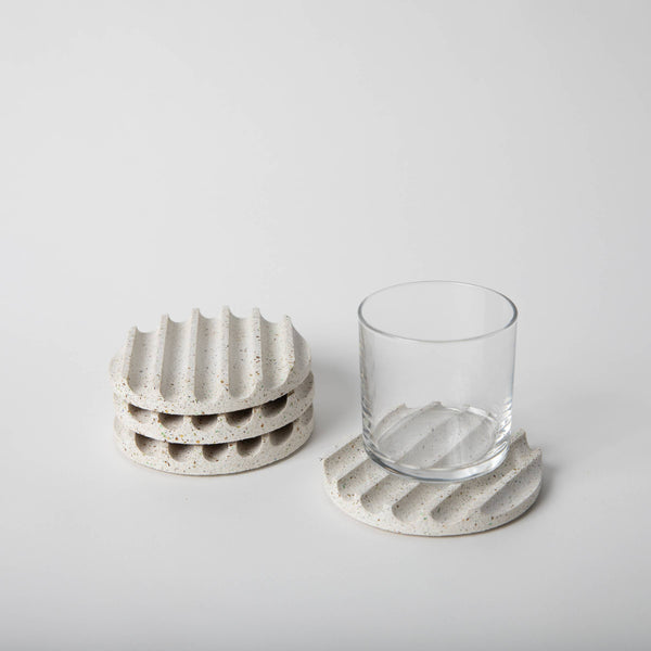 Concrete Coasters - White Terrazzo
