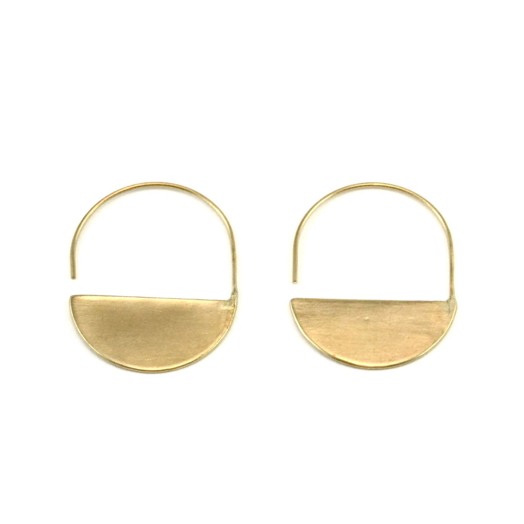 Half Moon Earrings | Brass